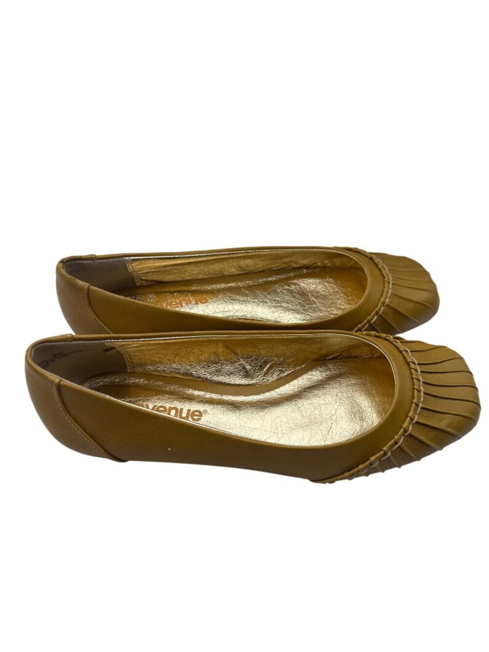 Avenue Size 9W Ruffled Top Slip-On Shoes  Design Mustard Yellow Ballet Flats